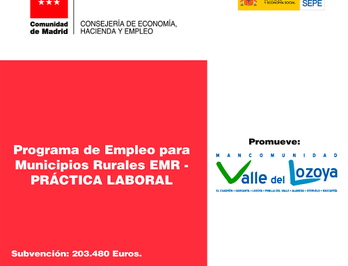 Subvención recibida por Programa de empleo para municipios rurales EMR